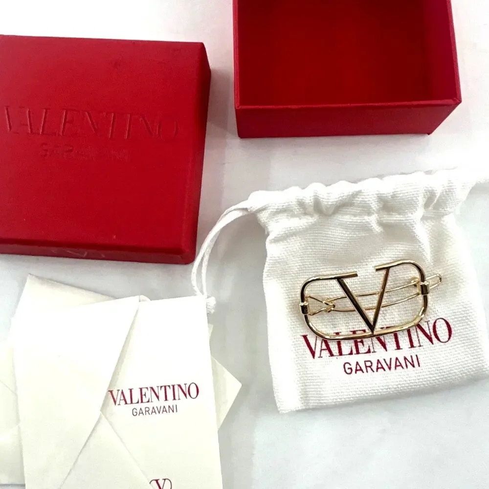 Valentino Garavani Women's Gold VLogo Signature Hair Clip One Size